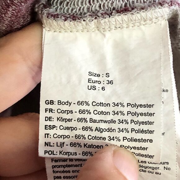 𝅺bench Size Small Pink Striped Cowl Neck Sweatshirt - Picture 5 of 5